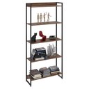 Ver imagem 1 de Estante Livreiro Multiuso Dynamica Industrial 80cm 5 Prateleiras C08 Nogal - Mpozenato