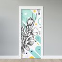 Ver imagem 1 de Adesivo de Porta - Floral Abstrato 1