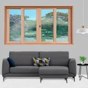 Ver imagem 6 de Janela de Madeira Vitro de Correr Panorâmico Reto Padrão Cedro Batentes de 14 Cm - 1.50(l)x1.00(a)