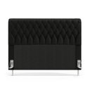 Ver imagem 3 de Cabeceira Estofada Bellatrix 160 para Cama Queen Couro Preto Aradecor
