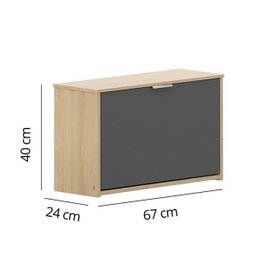 Sapateira Safira 1 Porta Basculante – Cedro/Grafite - 3