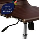 Ver imagem 6 de Cadeira de Escritório Home Office Executiva Encosto Anatômico Couro PU Base Giratória Marrom