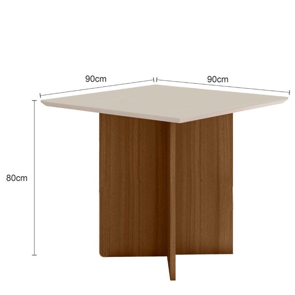 Conjunto Sala de Jantar Quadrada Mesa Helo 90cm e 04 Cadeiras Jade - 10