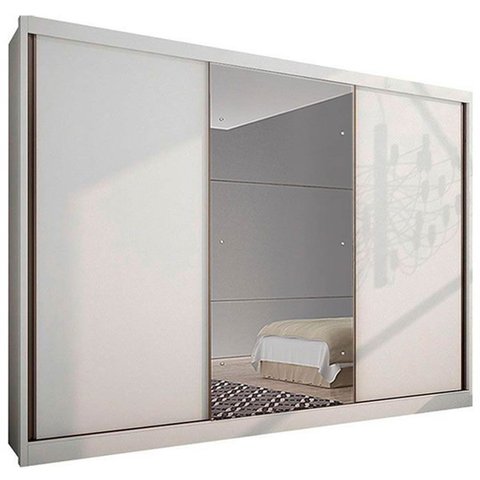 Guarda-Roupa Casal com Espelho 3 Portas 8 Gavetas Natus
