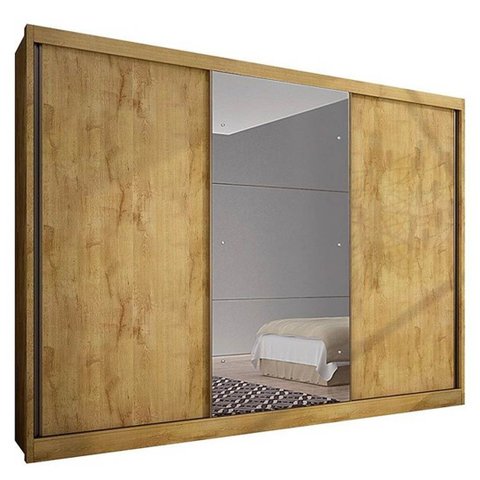 Guarda-Roupa Casal com Espelho 3 Portas 6 Gavetas Natus