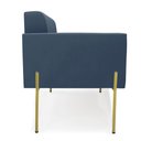 Ver imagem 3 de Sofá Namoradeira 2 Lugares Pé de Ferro Dourado Elisa Suede Azul Marinho D03 - D'Rossi