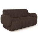 Ver imagem 1 de Sofá 3 Lugares Sala Living Orgânico 188cm Fávara K01 Veludo Marrom - Lyam Decor