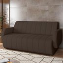 Ver imagem 2 de Sofá 3 Lugares Sala Living Orgânico 188cm Fávara K01 Veludo Marrom - Lyam Decor