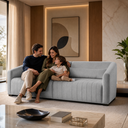 Ver mais imagens de Conjunto Sofá Living Ísis e Duas Poltronas Tecido Acquablock Pet Friendly Linho Cinza Claro 2,30m