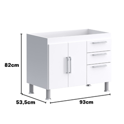 Gabinete de Pia Gêmeos 1,00 - Branco - 4