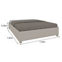 Ver imagem 6 de Conjunto Guarda Roupa Casal com Puxador MDF Portugal com Pés, Cama Casal Monaco e Cômoda Chicago Beg