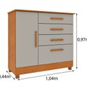Ver imagem 7 de Conjunto Guarda Roupa Casal com Puxador MDF Portugal com Pés, Cama Casal Monaco e Cômoda Chicago Beg