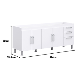 Gabinete de Pia Gêmeos 1,80 - Branco - 4