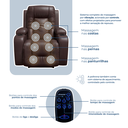Ver imagem 5 de Poltrona do Papai Reclinável Elétrica Fixa com Massagem e Aquecimento em Corino Marrom Premium