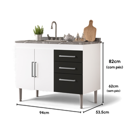 Balcão de Pia Gêmeos 93cm - 4