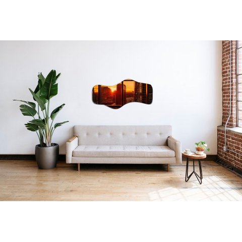 Espelho Orgânico Luxo Grande 90 X 60 Moderno Lapidado com Suporte