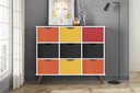 Ver imagem 1 de Nicho Organizador Retro Branco com 9 Gavetas Preto/Colorida 108 x 92,5cm - FdECOR