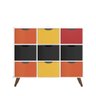 Nicho Organizador Retro Branco com 9 Gavetas Preto/Colorida 108 x 92,5cm - FdECOR - 4