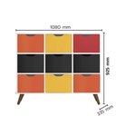 Ver imagem 2 de Nicho Organizador Retro Branco com 9 Gavetas Preto/Colorida 108 x 92,5cm - FdECOR