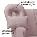 Ver imagem 6 de Kit Poltrona de Amamentação Base Balanço Madeira e Puff Ternura Bouclê Rosa Bebê