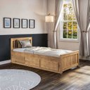 Ver imagem 1 de Cama Solteiro 03 Gavetas - Madeira Maciça Cera