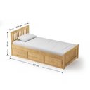 Ver imagem 4 de Cama Solteiro 03 Gavetas - Madeira Maciça Cera