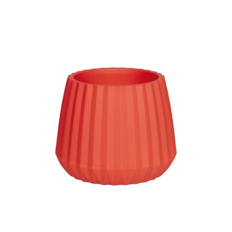Vaso Cachepot Wave 25cm Argila Mor