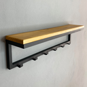 Ver imagem 1 de Prateleira Arara Cabideiro de Parede 6 Ganchos Estilo Industrial