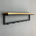 Ver imagem 2 de Prateleira Arara Cabideiro de Parede 6 Ganchos Estilo Industrial