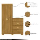 Ver imagem 3 de Cômoda Roupeiro Allure 4 Gavetas 2 Portas com Prateleiras Nature G98 - Gran Belo