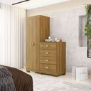 Ver imagem 1 de Cômoda Roupeiro Allure 4 Gavetas 2 Portas com Prateleiras Nature G98 - Gran Belo