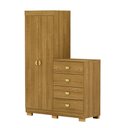 Ver imagem 2 de Cômoda Roupeiro Allure 4 Gavetas 2 Portas com Prateleiras Nature G98 - Gran Belo