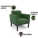 Ver imagem 6 de Kit 2 Poltronas Base de Madeira Fixa Preto Marisa Suede D03 - D’Rossi Verde
