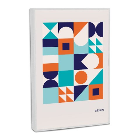 Quadro Decorativo Bauhaus Design Minimalista com Moldura Filete