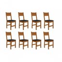 Ver imagem 1 de Kit 8 Cadeiras de Jantar Milano MDF Preta Base Carvalho Pallazio