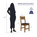 Ver imagem 5 de Kit 8 Cadeiras de Jantar Milano MDF Preta Base Carvalho Pallazio