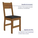 Ver imagem 3 de Kit 8 Cadeiras de Jantar Milano MDF Preta Base Carvalho Pallazio
