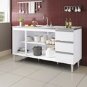 Ver imagem 2 de Balcão para Pia de 1,60 Mt Recife 3 Gavetas Branco