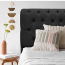 Ver imagem 2 de Kit Cabeceira + Calçadeira Baú Capitonê Livia 90cm Solteiro para Cama Box Suede Preto - Gat Magazine