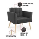 Ver imagem 7 de Kit 2 Poltronas Elisa Corino Preto Pés Palito Natural - D'Rossi