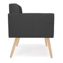 Ver imagem 5 de Kit 2 Poltronas Elisa Corino Preto Pés Palito Natural - D'Rossi