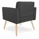 Ver imagem 4 de Kit 2 Poltronas Elisa Corino Preto Pés Palito Natural - D'Rossi