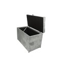 Ver imagem 3 de Puff Baú em Suede Amassado com Pistão Á Gás - Cinza