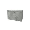 Ver imagem 1 de Puff Baú em Suede Amassado com Pistão Á Gás - Cinza