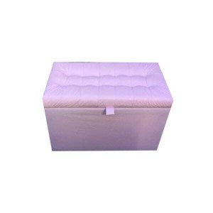 Puff Baú Estofado em Corino com Pistão Á Gás - Rosa Claro