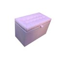 Ver imagem 2 de Puff Baú Estofado em Corino com Pistão Á Gás - Rosa Claro