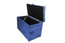 Ver imagem 3 de Puff Baú Estofado em Suede Amassado com Pistão Á Gás - Azul Royal
