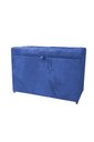 Ver imagem 1 de Puff Baú Estofado em Suede Amassado com Pistão Á Gás - Azul Royal