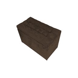 Puff Baú Estofado em Suede Amassado com Pistão Á Gás - Marrom Cacau - 2