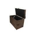 Ver imagem 3 de Puff Baú Estofado em Suede Amassado com Pistão Á Gás - Marrom Cacau